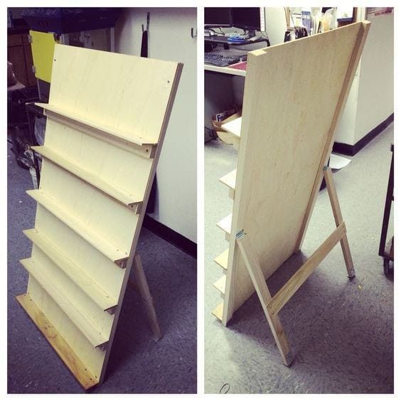 Photo of standing zine rack